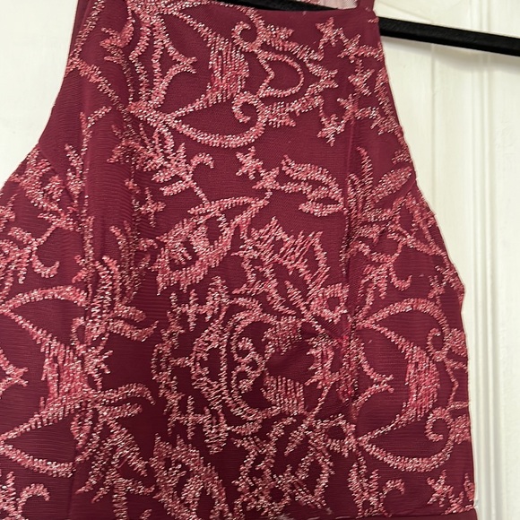 NWT Francesca’s Collection | mi ami | Red Burgundy Semi Formal Midi Dress - Picture 4 of 10
